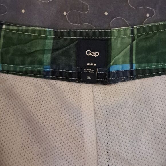 GAP Men's Green Plaid Swim Shorts size XL - Picture 4 of 7